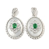 Brass Micro Pave Clear Cubic Zirconia Pendants KK-L211-007P-1