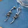 Rose 316 Surgical Stainless Steel Belly Button Rings/Earrings EJEW-G416-01AS-1