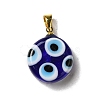 Handmade Evil Eye Lampwork Pendants LAMP-F030-01G-2