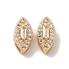 Brass Micro Pave Clear Cubic Zirconia Beads KK-G503-23G-1