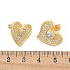 Rack Plating Brass Micro Pave Clear Cubic Zirconia Stud Earrings for Women EJEW-C125-04G-5