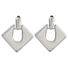 Brass Rhombus Stud Earrings EJEW-K293-01P-1