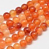 Round Natural Red Agate Bead Strands X-G-M257-8mm-26-1