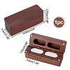 2-Slot Rectangle Black Peach Wood Couple Ring Box OBOX-WH0017-01B-2