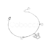 TINYSAND Trendy 925 Sterling Silver Cubic Zirconia Crown Pearl Charm Bracelet TS-B328-S-2