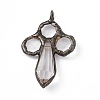Faceted Transparent Glass Pointed Big Pendants GLAA-D090-01AB-3