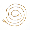 Vacuum Plating 304 Stainless Steel Round Snake Chain Necklace NJEW-S420-009C-G-2
