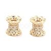 Brass Micro Pave Clear Cubic Zirconia Beads KK-P271-39A-05-1