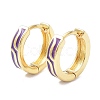 Brass Enamel Hoop Earrings KK-P205-11G-2