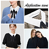 Nbeads 2Pcs 2 Colors Polyester Detachable Blouse False Collar AJEW-NB0003-96-7