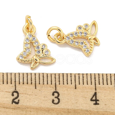 Brass Micro Pave Clear Cubic Zirconia Charms KK-Z044-15B-1