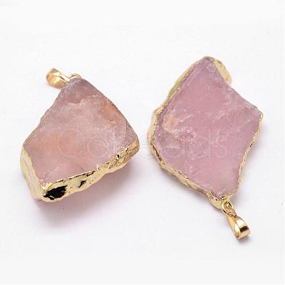 Natural Madagascar Rose Quartz Crystal Pendants G-G895-05G-1