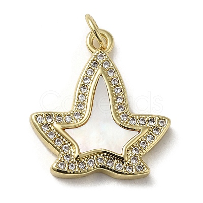 Brass Micro Pave Cubic Zirconia Pendants KK-Q808-20G-1