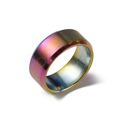 Titanium Steel Wide Band Finger Rings for Women Men RJEW-WH0009-13D-M-1