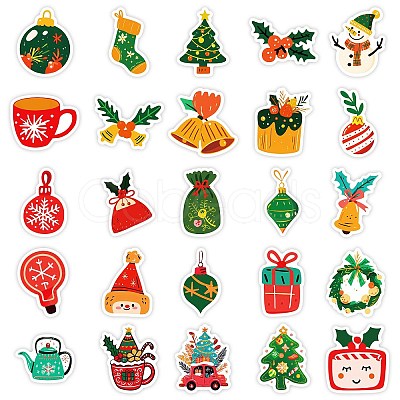 50Pcs Christmas Theme Cartoon Paper Stickers DIY-P085-12-1