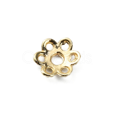 6-Petal Brass Bead Caps FIND-WH0110-144-1