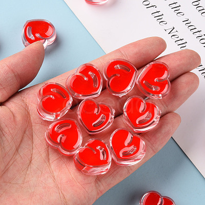 Transparent Enamel Acrylic Beads X-TACR-S155-004-1