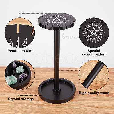 CREATCABIN Wooden Pendulum Display Stand with Tray DIY-CN0002-24-1