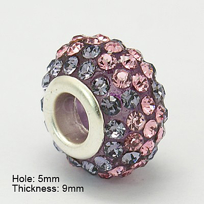 Resin Rhinestone European Beads GPDL-C004-05S-1