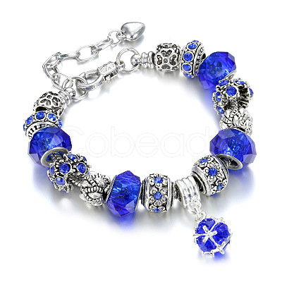 Tibetan Style Alloy & Glass Beaded European Bracelets RX0966-4-1