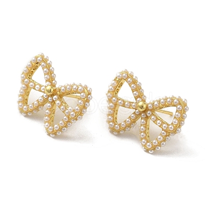 Rack Plating Brass Studs Earrings EJEW-R162-30G-1