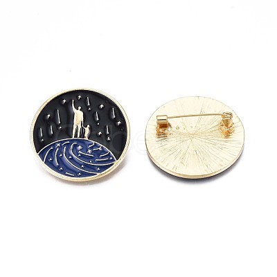 Flat Round with Human Enamel Pin JEWB-N007-077-1