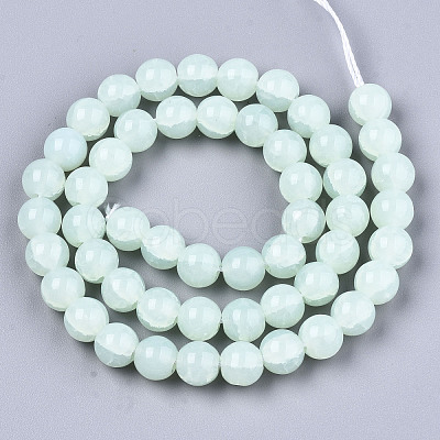 Imitation Jade Glass Beads GLAA-S192-001E-1