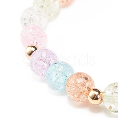 Candy Color Round Beaded Stretch Bracelet with Heart Star Carrot Charm for Women BJEW-JB07636-03-1