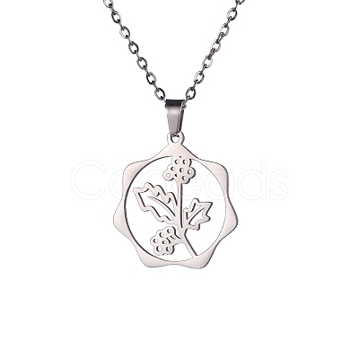 Non-Tarnish Stainless Steel Pendant Necklaces PW-WG57218-09-1