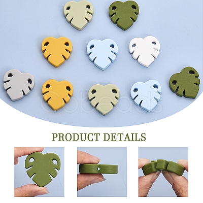 CHGCRAFT 12Pcs 6 Colors Food Grade Eco-Friendly Silicone Beads SIL-CA0002-54-1