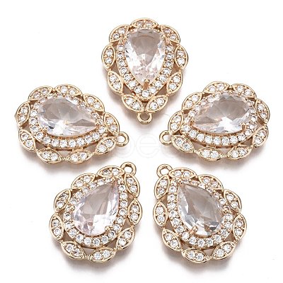 Brass Micro Pave Cubic Zirconia Pendants KK-R111-005-B01-1