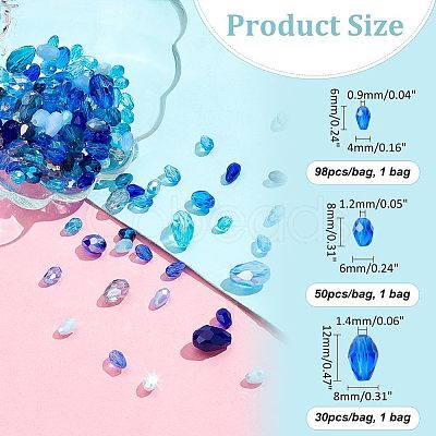 Nbeads 178Pcs Glass Beads GLAA-NB0001-69B-1