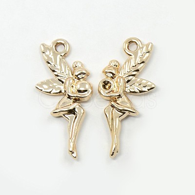 Nickel Free & Lead Free Golden Plated Alloy Fairy Pendants PALLOY-J169-46G-NR-1