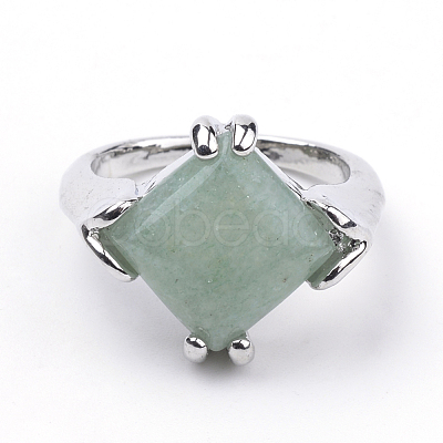 Natural Green Aventurine Rings G-S242-08-B-1