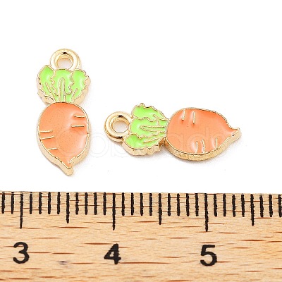 Light Gold Plated Alloy Enamel Pendants ENAM-M219-09KCG-02-1