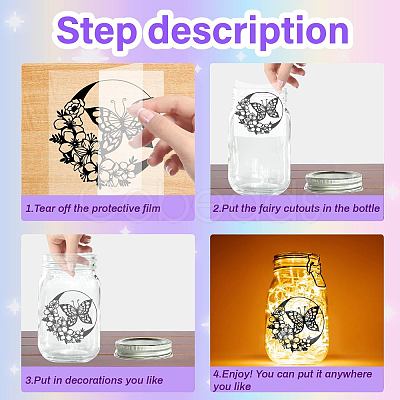 PVC Lamp Film for DIY Colorful Light Hanging Lamp Frosted Glass Jar DIY-WH0505-014-1