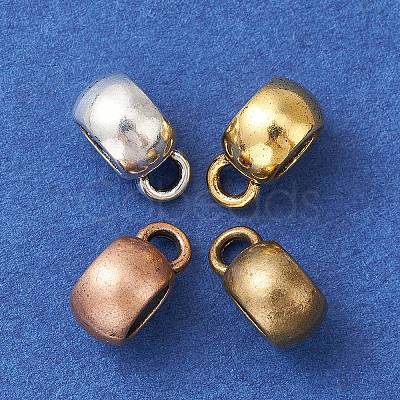 20Pcs 4 Colors Tibetan Style Alloy Rondelle Tube Bails FIND-YW0004-10-1