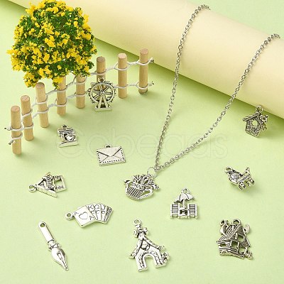 60Pcs 12 Styles Tibetan Style Alloy Pendants ST-CJ0002-56-1