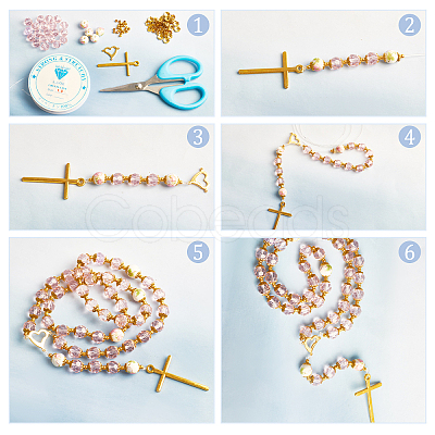 PandaHall Elite DIY Beaded Religion Necklace Making Kits DIY-PH0008-37-1