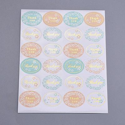 1 Inch Thank You Sticker AJEW-L053-04-1