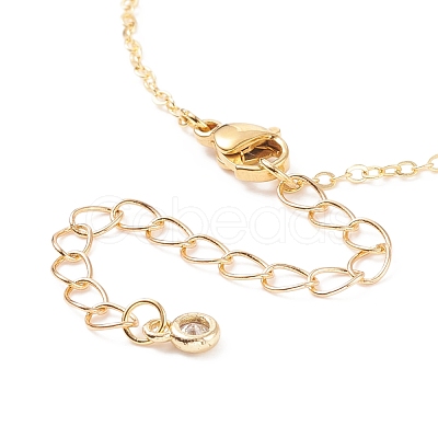 Natural Pearl & Shell Heart with Evil Eye Link Bracelet with Brass Chains for Women BJEW-JB08329-02-1