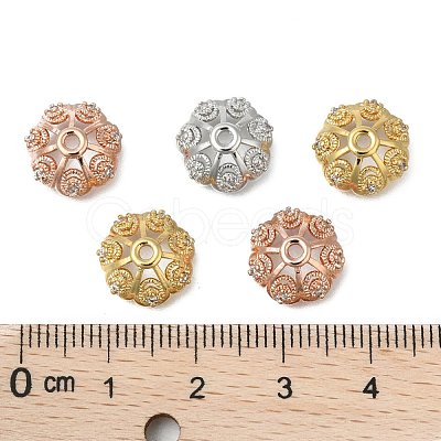 CZ Brass Micro Pave Cubic Zirconia Flower Bead Caps X-ZIRC-L003-11mm-01-1