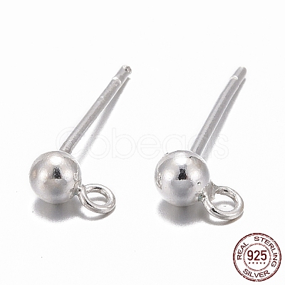 925 Sterling Silver Ear Stud Findings STER-K167-042B-S-1