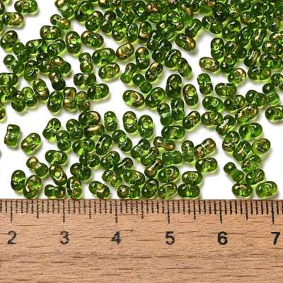 Spray Painted Glass Seed Beads SEED-F005-07A-01-1