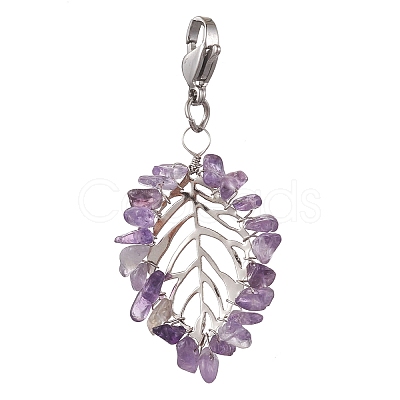 Natural & Synthetic Gemstone Pendant Decorations HJEW-JM01828-02-1