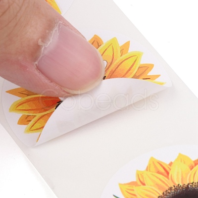 Sunflower Theme Paper Stickers X-DIY-L051-001-1