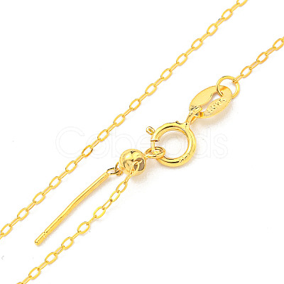 925 Sterling Silver Cable Chain Necklaces NJEW-C052-15G-1