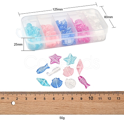 50G 5 Colors Craft Style Transparent Acrylic Beads TACR-YW0001-52-1