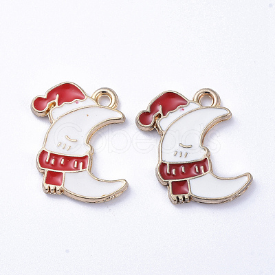 Golden Plated Alloy Enamel Pendants ENAM-D040-A03-G-1