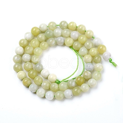 Natural Green Jade Beads Strands G-G844-01-8mm-1